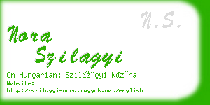 nora szilagyi business card